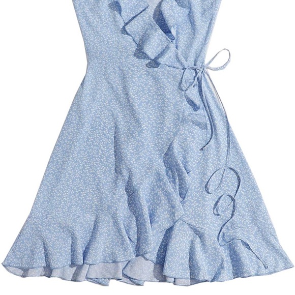 SHEIN Dresses & Skirts - SheIn Women's Summer Sleeveless Ruffle Self Tie Wrap Short Dress